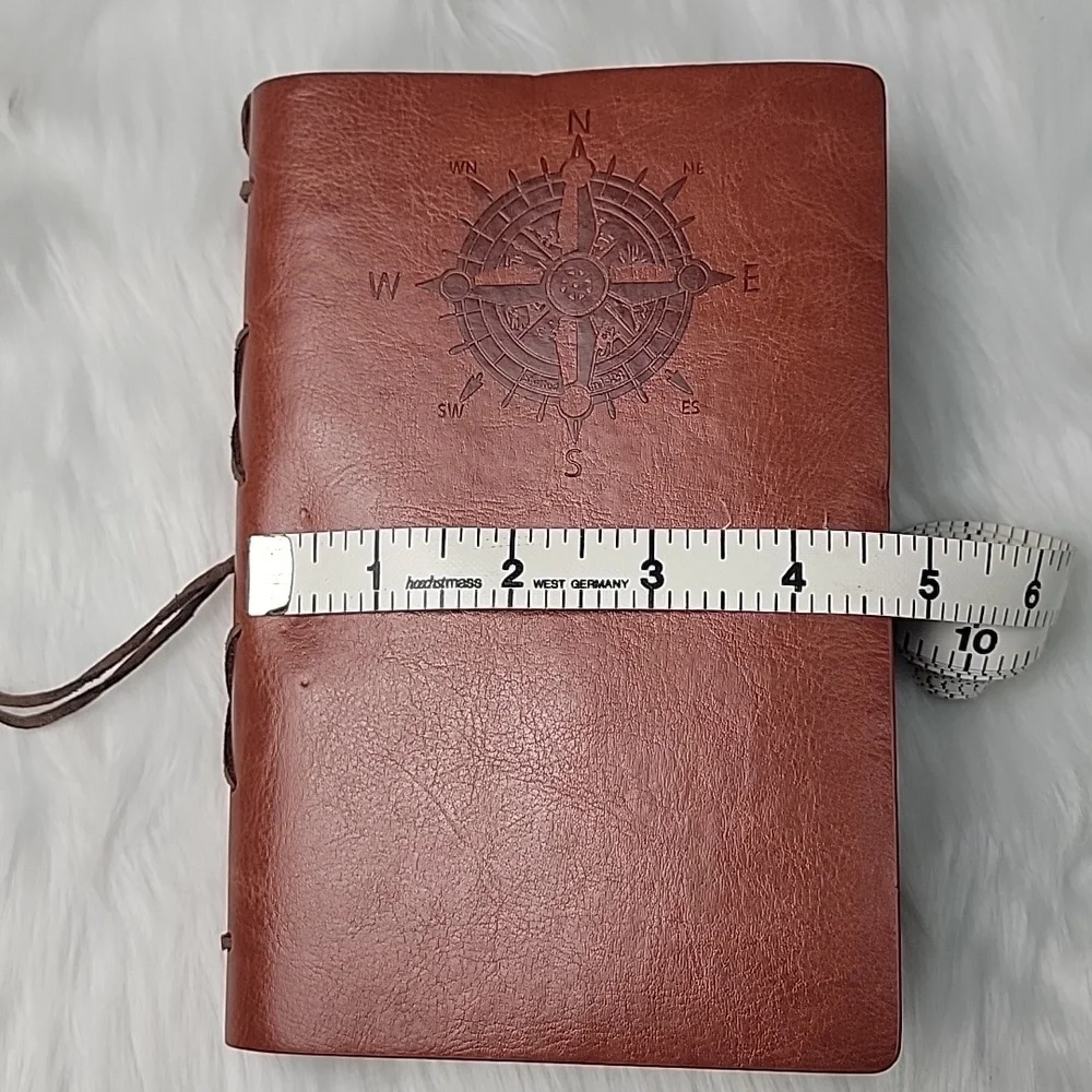 Nautical NeW Faux Leather Compass Rose Embossed Refillable Paper Diary Notepad‎